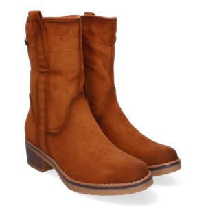 Botines de tacón bajo mujer cuero con costura en lateral VRA-1071