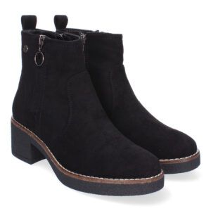 Botines de tacón medio mujer negros VRA-1082