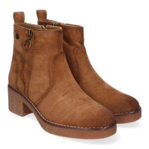 Botines de tacón medio mujer taupe VRA-1082