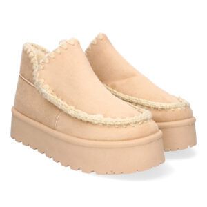 Botas esquimal mujer beige con plataforma VRA-1192