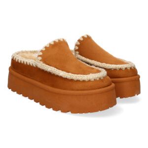 Zuecos esquimal mujer cuero con plataforma VRA-1193