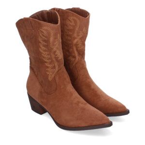 Botas cowboy mujer con bordado marrón YG806