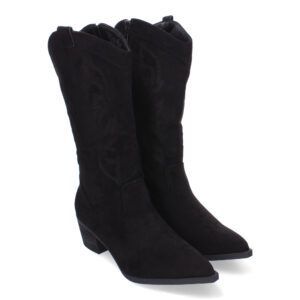 Botas camperas mujer punta fina negro YG810