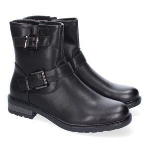 Botines moteros mujer hebilla negro YZ24-005