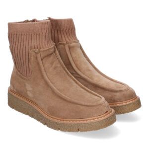 Botínes planos mujer kaki con calcetín YZ24-018