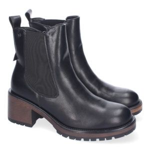 Botines chelsea mujer tacón medio color negro M-787