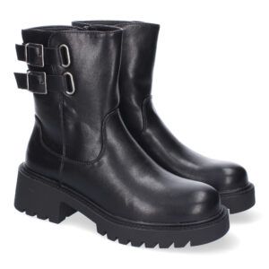 Botines mujer planos color negros con suela track 5822