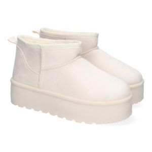 Botas australianas blancas con plataforma y pelo en el interior 6BKA