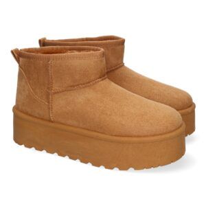 Botas australianas camel con plataforma y pelo en el interior 6BKA