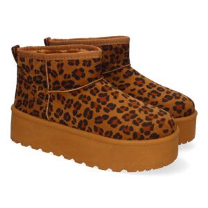 Botas australianas animal print con plataforma y pelo en el interior 6BKA