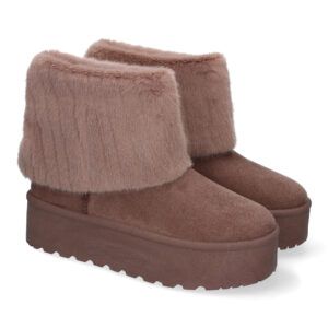Botas australianas café con plataforma y pelo 8908
