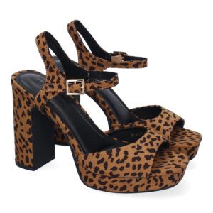Sandalias de fiesta para mujer con plataforma leopardo A-3484