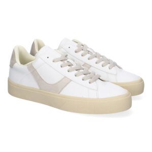 Zapatillas de vestir casual mujer blancas y beige M5060