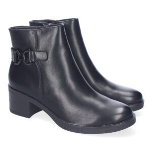 Botines de tacon bajo casual mujer negro VRA-1020
