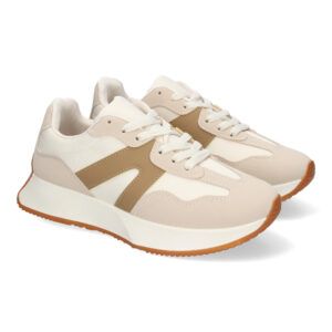 Zapatillas casual mujer beige de vestir 8917