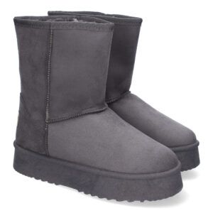 Botas australianas grises con plataforam e interior forrado de pelo VR3-596