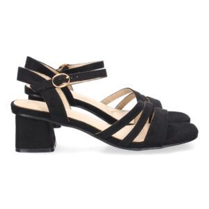 Sandalias de tacón bajo elegantes mujer color negro DB-2252