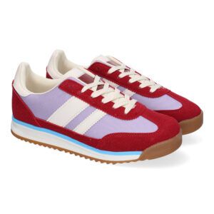 Zapatillas casual de vestir mujer burdeos YY-133