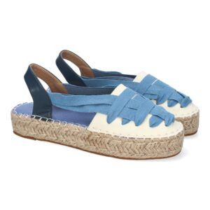 Alpargatas planas mujer azules estilo valenciana 3U18