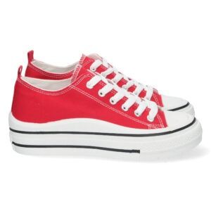 Zapatillas rojas mujer con plataforma moldeada y ligera