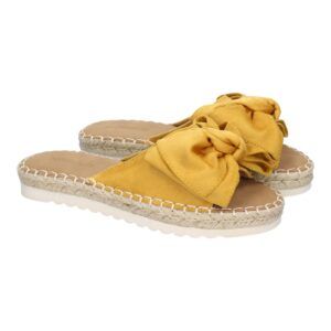 Sandalias planas mujer amarillas diseño lazo en pala FB-5056
