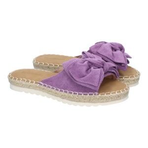Sandalias planas mujer lilas diseño lazo en pala FB-5056