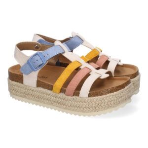 Sandalias de plataforma de yute mujer multicolor M-260