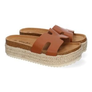 Sandalias de plataforma de yute mujer taupe M-288