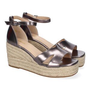 Sandalias de cuña con plataforma color plomo pala doble unida VR5-1562