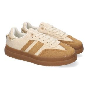 Zapatillas casual de vestir mujer de tela camel XX-83