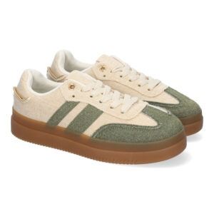 Zapatillas casual de vestir mujer de tela verde XX-83