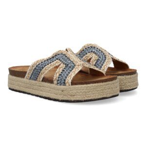 Sandalias planas mujer azules pala estilo boho 3U11