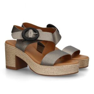 Sandalias de tacón mujer negras diseño elegante tira cruzada en talón VR5-1612