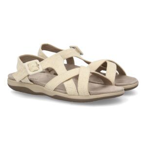Sandalias planas mujer beige estilo sport pala tiras cruzadas VR5-1655
