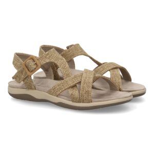 Sandalias planas mujer taupe estilo sport pala tiras cruzadas VR5-1655