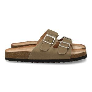 Sandalias planas mujer planta BIO verde militar 1AY-1056