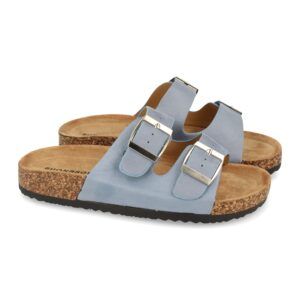 Sandalias planas mujer planta BIO azules 1AY-1056