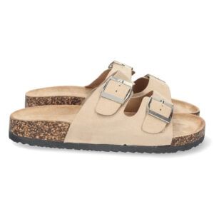 Sandalias planas mujer planta BIO beige