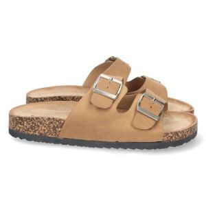 Sandalias planas mujer planta BIO camel