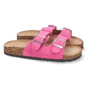 Sandalias planas mujer planta BIO fucsia