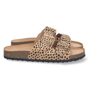 Sandalias planas mujer planta BIO Leopardo