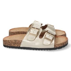 Sandalias planas mujer planta BIO oro