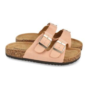 Sandalias planas mujer planta BIO Rosa