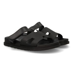 Chanclas de mujer pala moderna negra con cierre velcro 2Q43