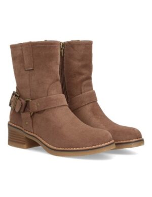 Botas casual mujer con hebilla lateral color Kaki