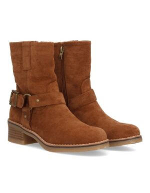 Botas casual mujer con hebilla lateral color Camel