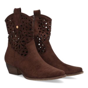 Botas cowboy caladas con tacón color Marrón