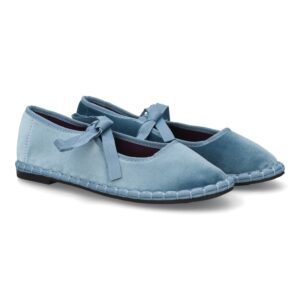 Merceditas de terciopelo con lazo color azul