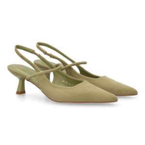 Zapatos de tacón destalonados elegantes color verde